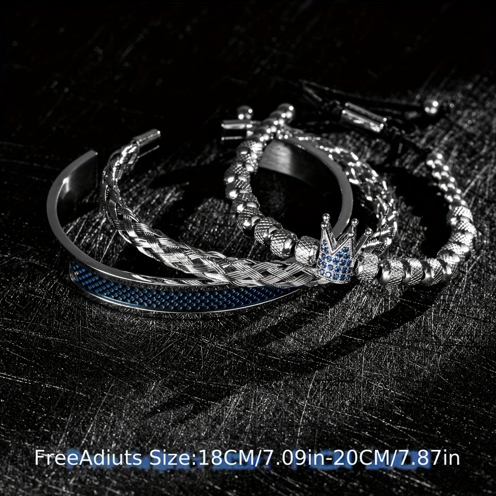 Men Crown Bracelets Contrast Colour Bangles